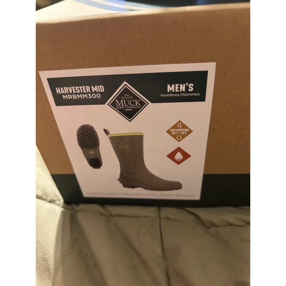 Muck Boot Company Harvester Mid Mens 14 Olive Green Waterproof Boots NEW